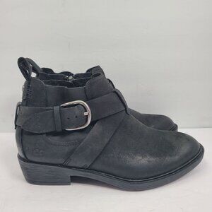 UGG  Wylma Chelsea Women's Black Leather Ankle Boots S/N 1113422 US Size 6.5